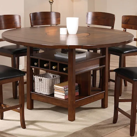 Counter Height Table with Wine Storage